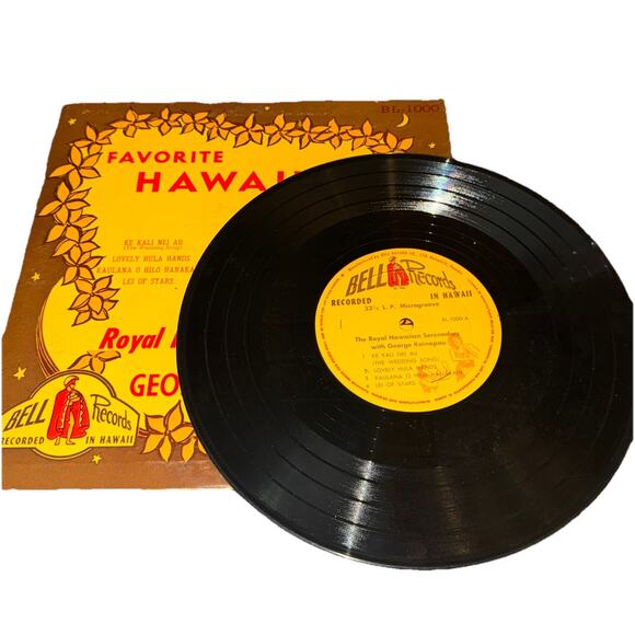 GEORGE KAINAPAU ROYAL HAWAIIAN SERENADERS. FAVORITE SONGS . 10 INCH LP VG.+ - Picture 4 of 5